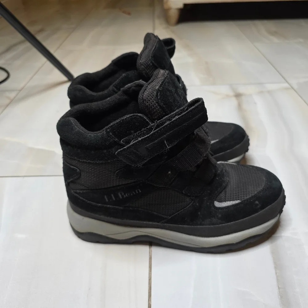 LL Bean‎ Womens Black Primaloft Insulated Snow Boots Hook Loop 0MR94 04 Size 8.5